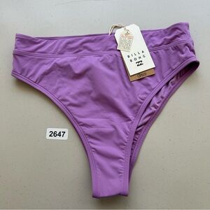 Billabong Swim Bikini Bottom Small Purple SOL Searcher Rise Super Skimpy Coverag